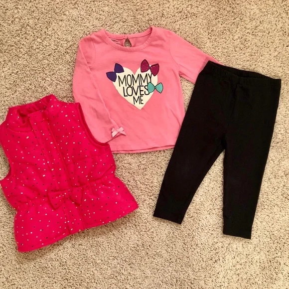 5/$25 Wonderkids 3 piece pants, puffy vest, & shirt set - Picture 1 of 6